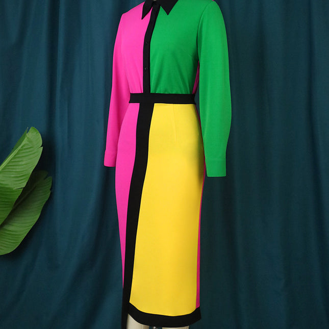 Großhandelswinter-Damen-langärmliges asymmetrisches einstufiges Kleid