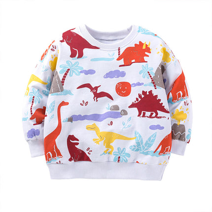 Wholesale Boys Autumn Long Sleeve Cotton Dinosaur Hoodies for Children