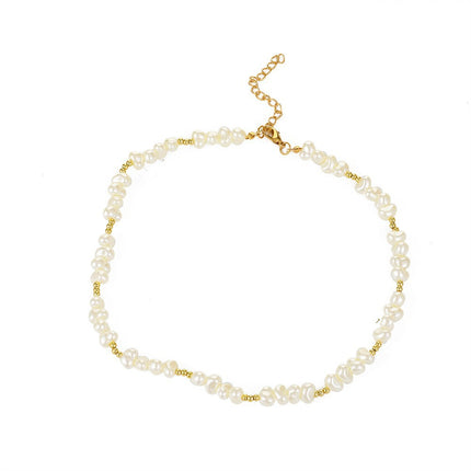 Collar de perlas Pulsera de cadena de clavícula con cuentas hechas a mano de moda