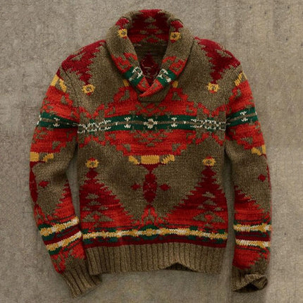 Wholesale Men's Autumn/Winter Jacquard Long Sleeve Pullover Sweater
