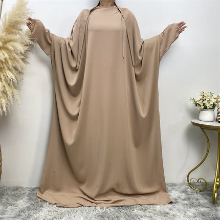 Wholesale Middle East Dubai Ladies Solid Muslim Split Size Dress