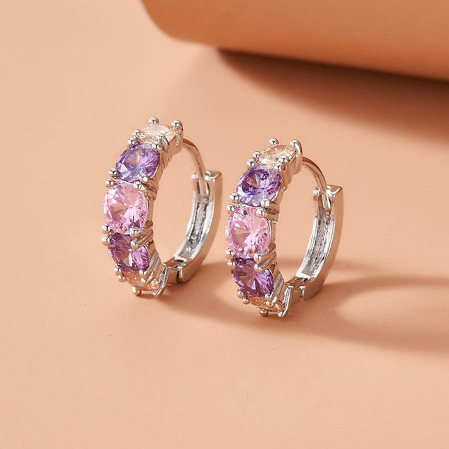 Temperament Colored Water Diamond Tooth Earrings