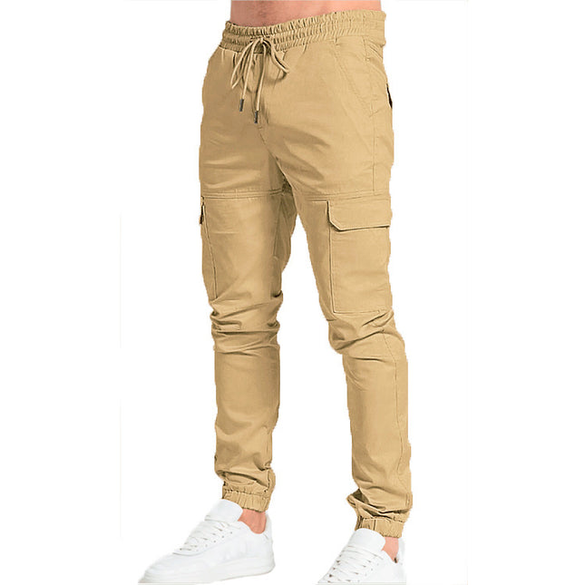 Pantalones casuales ajustados para hombres Pantalones casuales de color sólido