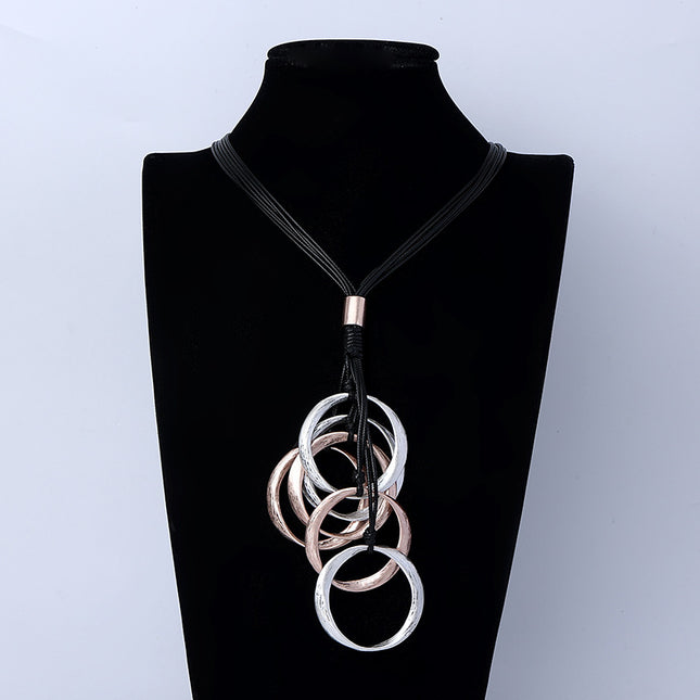 Wholesale Women's  Fashion Color Contrast Multi-layer Round Necklace