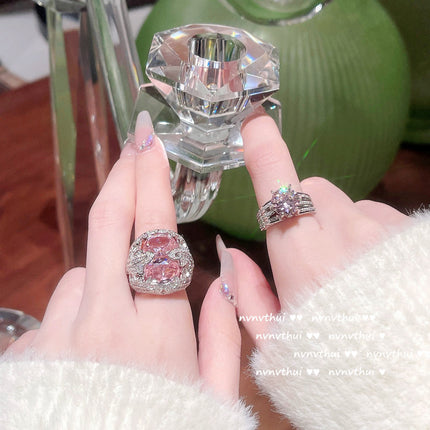 Wholesale Fashion Ladies 18K Gold Plated Zircon Bud Confession Ring