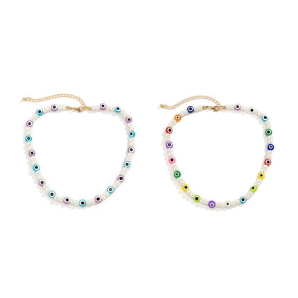 Colorful Single Layer Creative Geometric Pearl Necklace