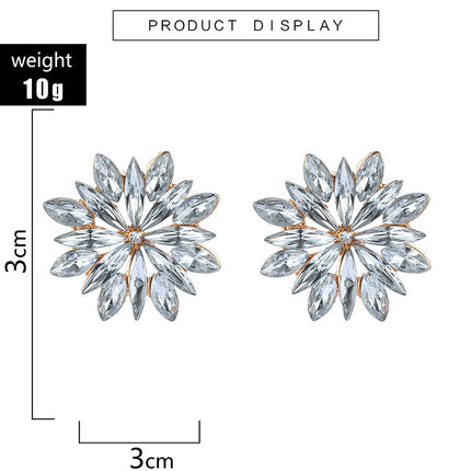 Wholesale Zircon Rhinestone Geometric Flower Earrings