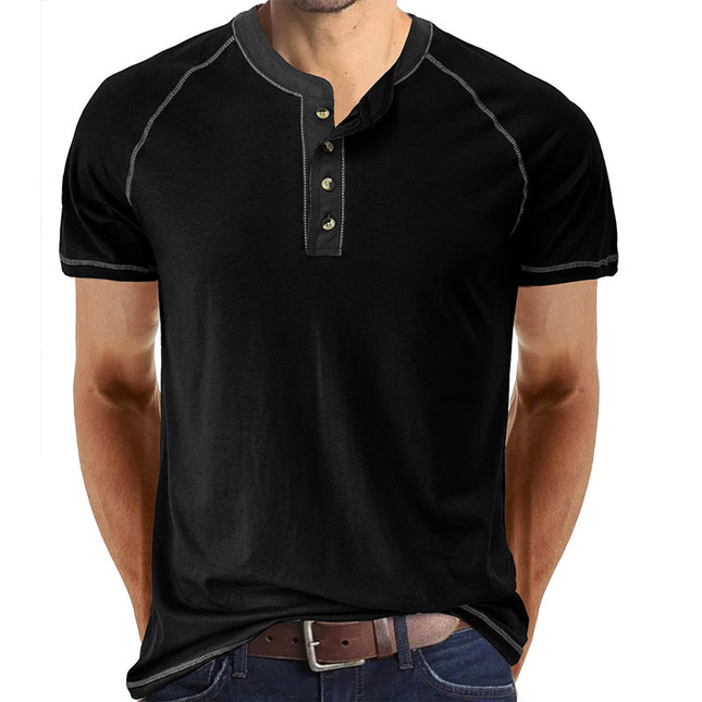 Wholesale Men's Summer Colorblock Casual Short Sleeve T-Shirt