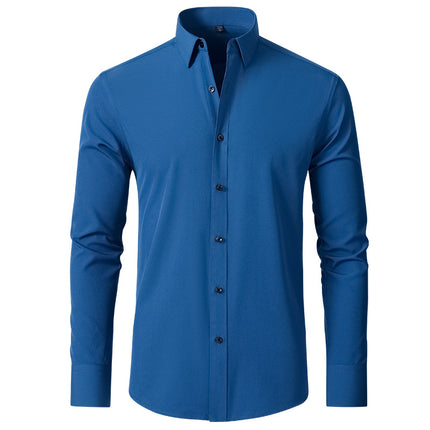 Wholesale Men's Non-ironing Long Sleeve Four-Way Stretch Business Shirt
