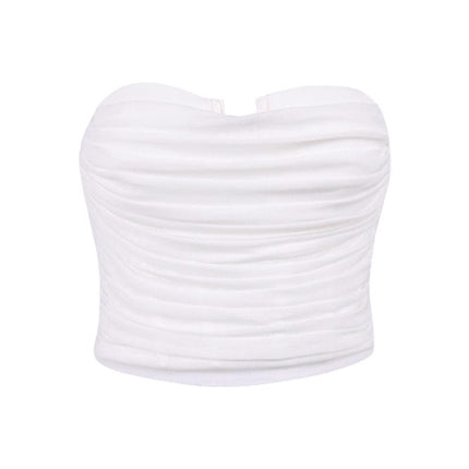 Wholesale Women's Summer Navel-Bare Short Mesh Vest Tube Top