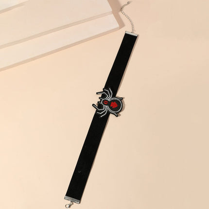 Samt-schwarze Spinnen-Halskette gotisches dunkles Mädchen-Kragen