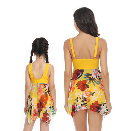 Wholesale Parent-child Split Swimsuit Mesh Skirt Two-piece Set