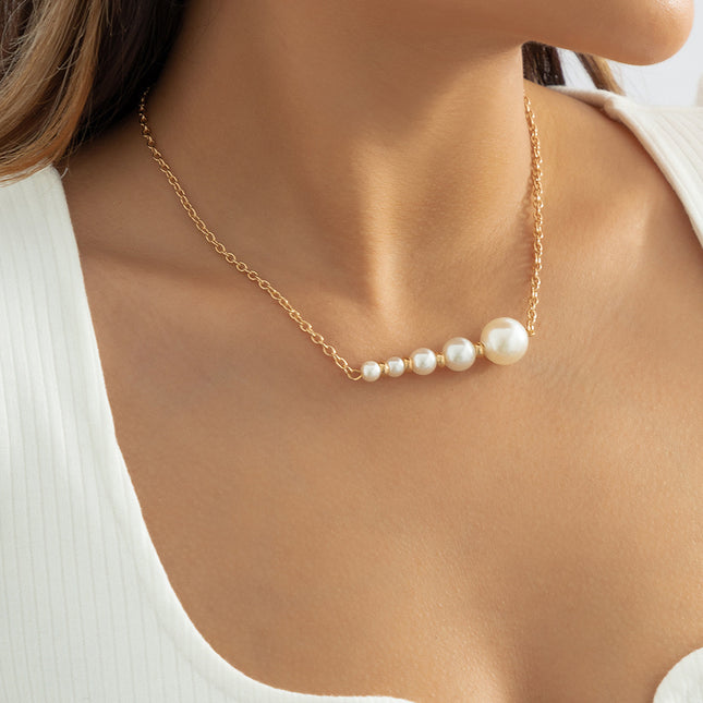 Wholesale Fashion Pearl Necklace Beaded Pendant Choker