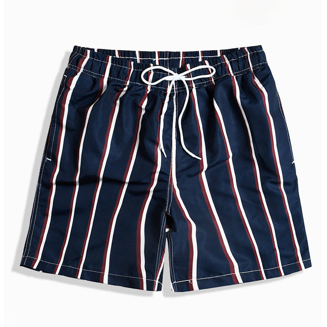 Wholesale Men's Stripe Shorts Swimming Trunks Boxer Plus Size Beach Shorts