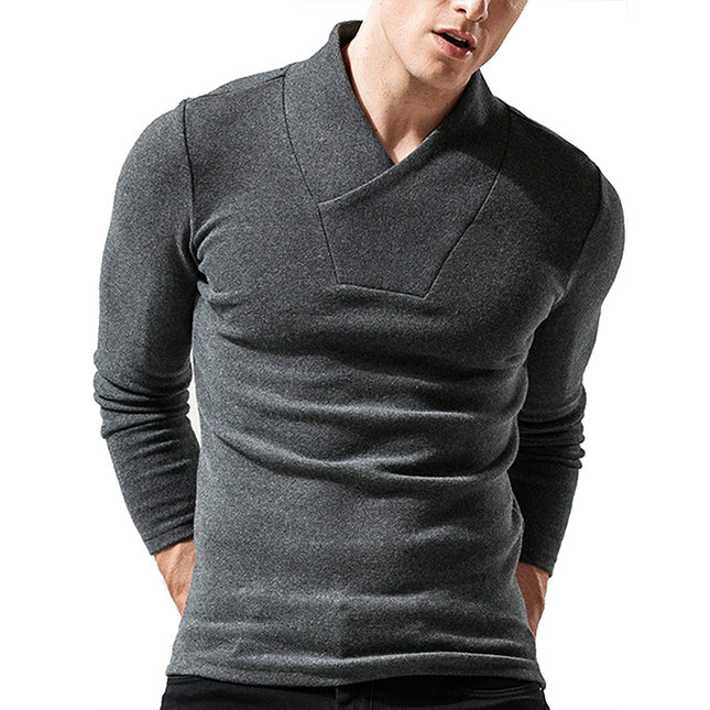 Wholesale Men's Autumn Warm Long Sleeve High NeckT-Shirt Top