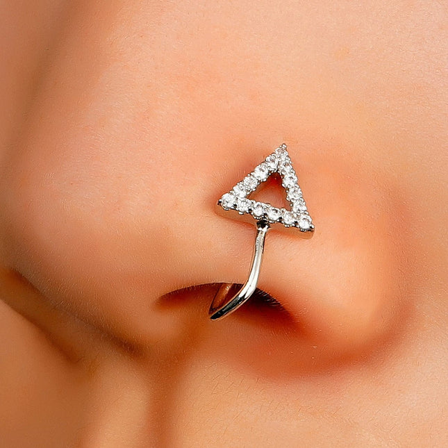 Clip de nariz en forma de U Anillo de nariz abierta de diamantes de imitación